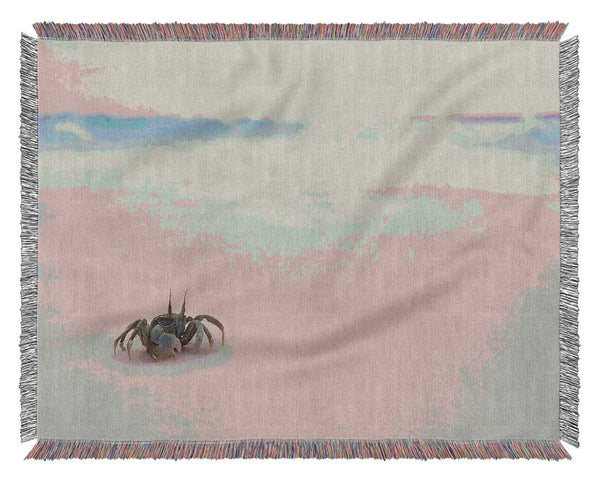 Crab On Beach Woven Blanket