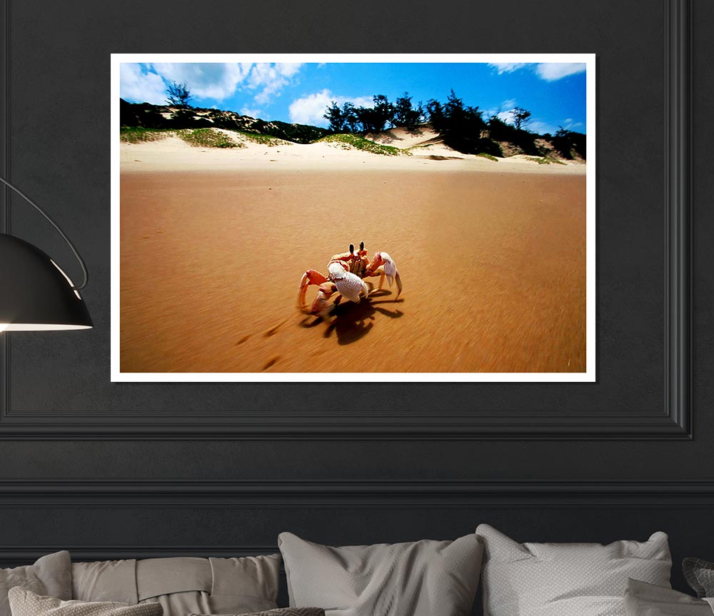 Crab Paradise Print Poster Wall Art