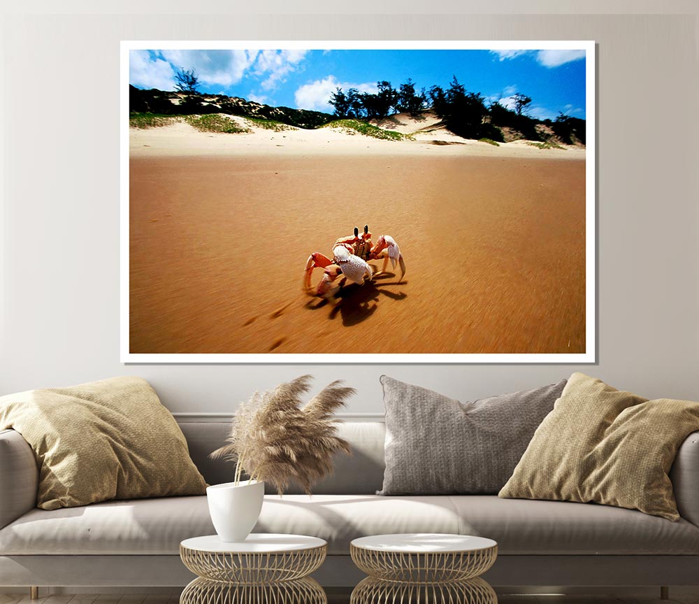 Crab Paradise Print Poster Wall Art