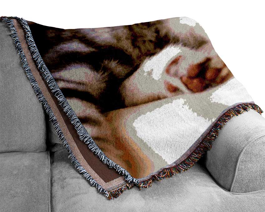 Cute Kitten And Puppy Woven Blanket