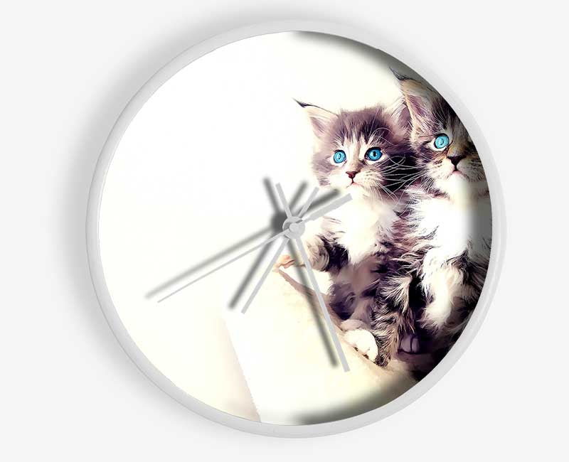 Cute Kittens Clock - Wallart-Direct UK