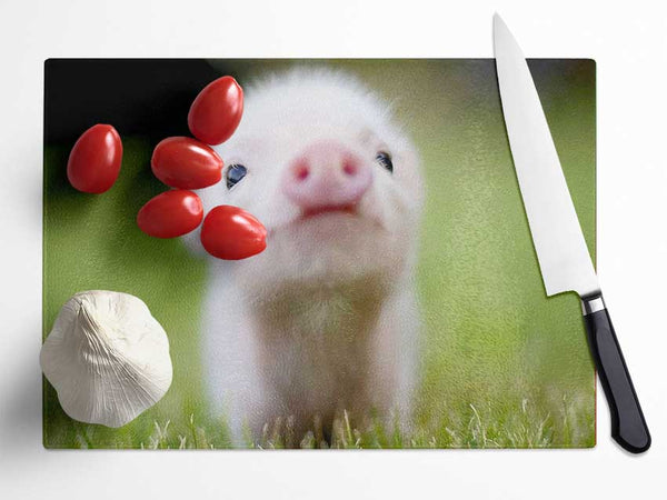 Cute Pig Glass Chopping Board