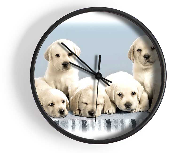 Cute Puppies Clock - Wallart-Direct UK