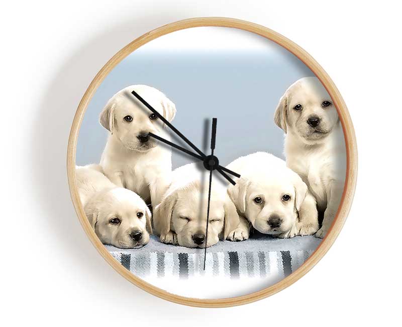 Cute Puppies Clock - Wallart-Direct UK