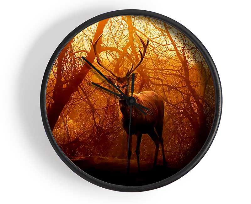 Deer In Winter Clock - Wallart-Direct UK