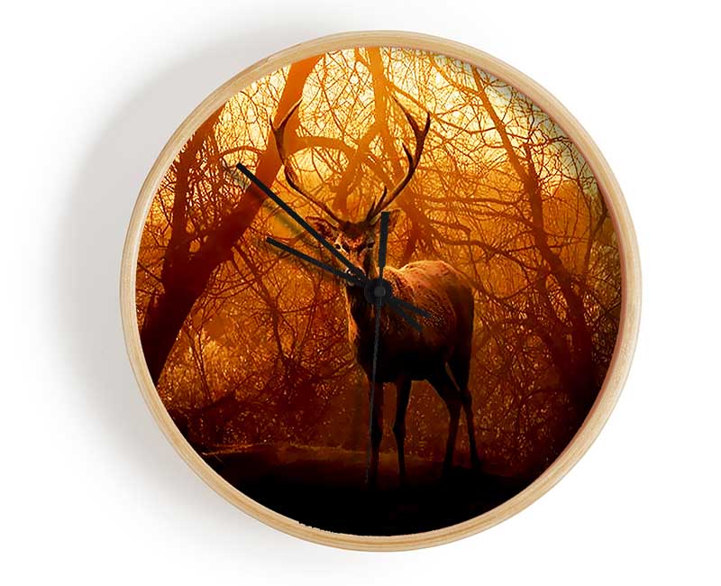 Deer In Winter Clock - Wallart-Direct UK