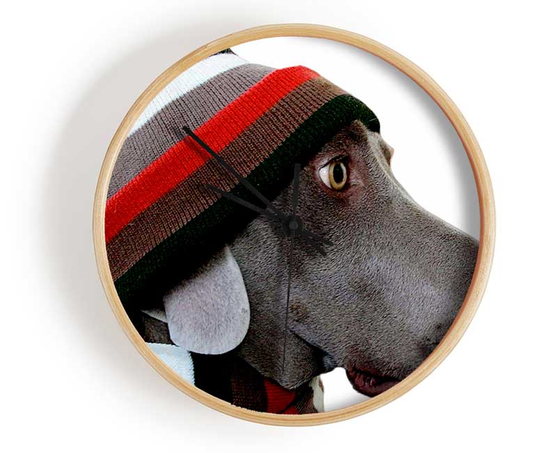 Dog Funny Hat Clock - Wallart-Direct UK