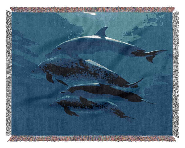 Dolphin Family Woven Blanket