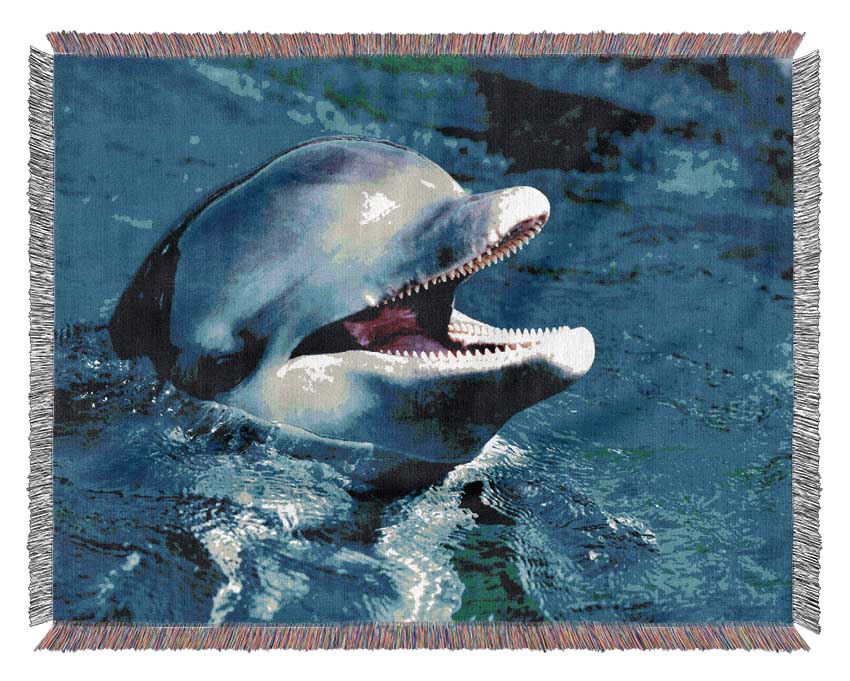 Dolphins Call Woven Blanket