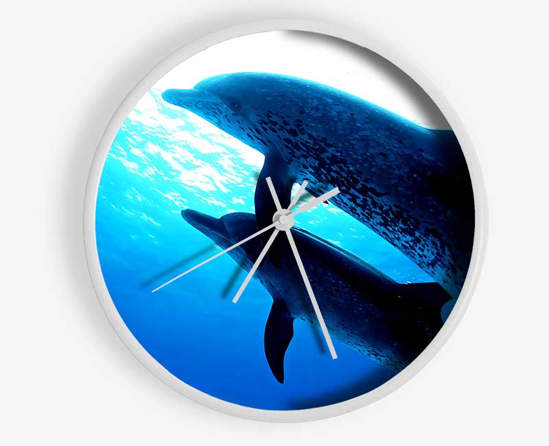 Dolphins Under The Sea Clock - Wallart-Direct UK