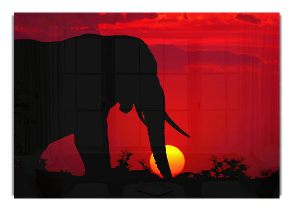 Elephant At Sundown