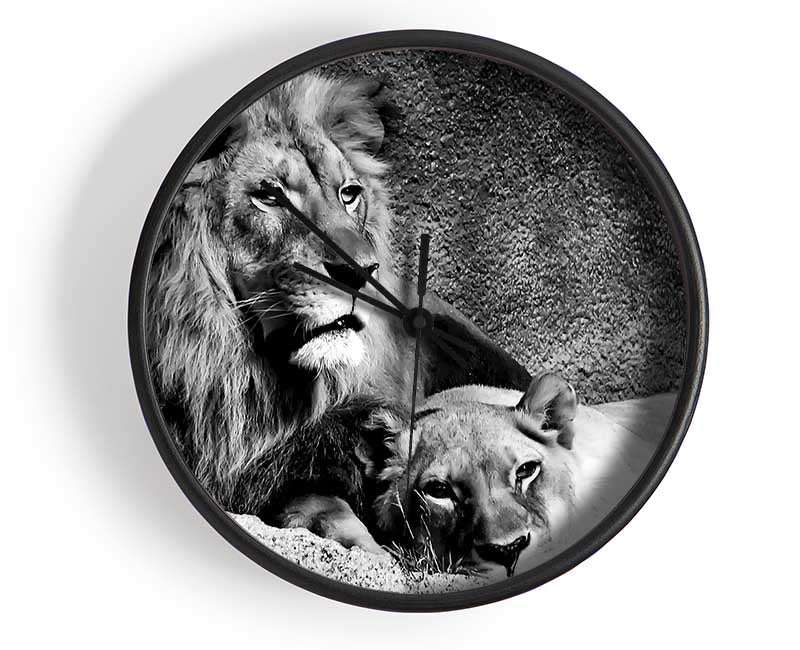 Lion Family Bond Clock - Wallart-Direct UK