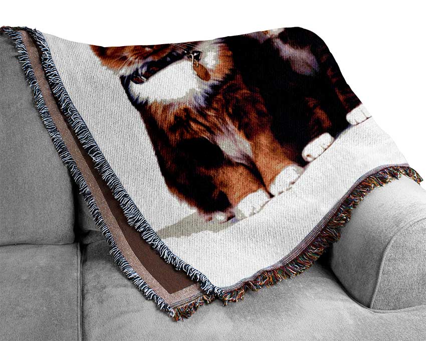 Family Of Cats Woven Blanket