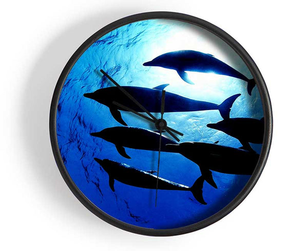 Family Of Dolphins Clock - Wallart-Direct UK