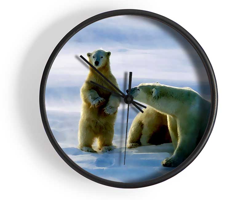 Family Of Polar Bears Clock - Wallart-Direct UK