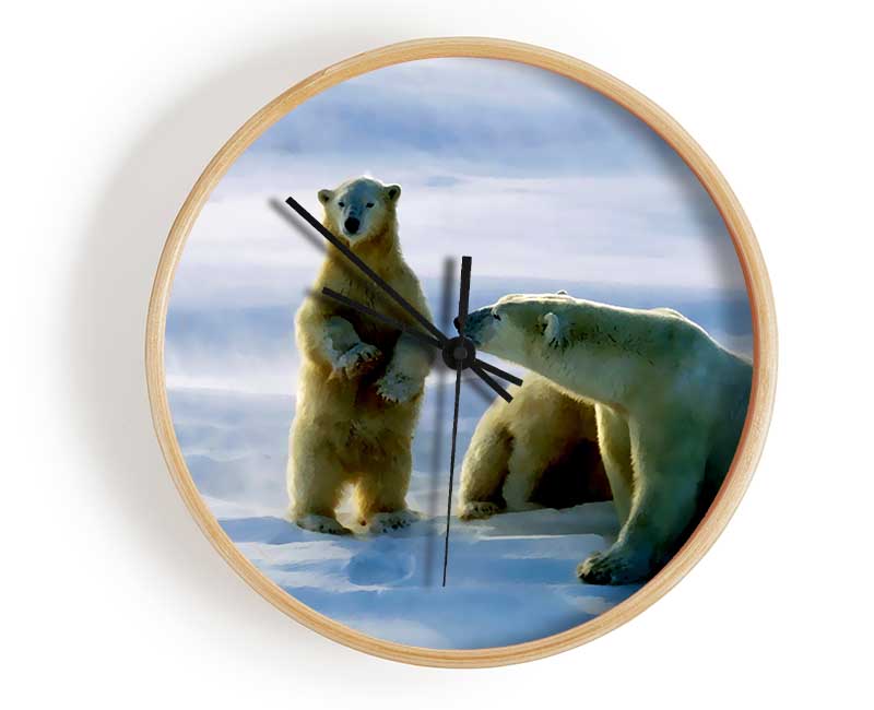 Family Of Polar Bears Clock - Wallart-Direct UK