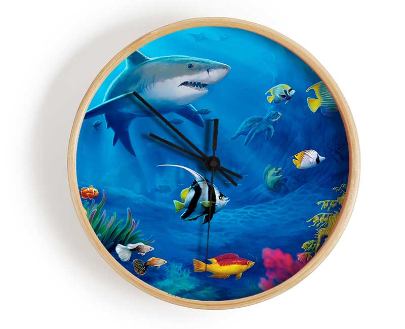 Fish Swirl Ocean Clock - Wallart-Direct UK