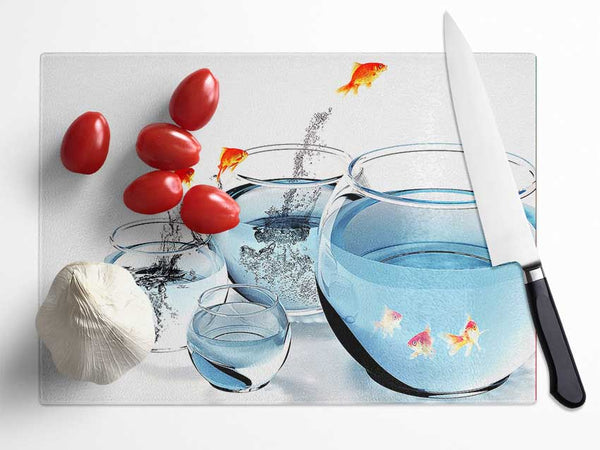 Fishes And Aquariums Glass Chopping Board