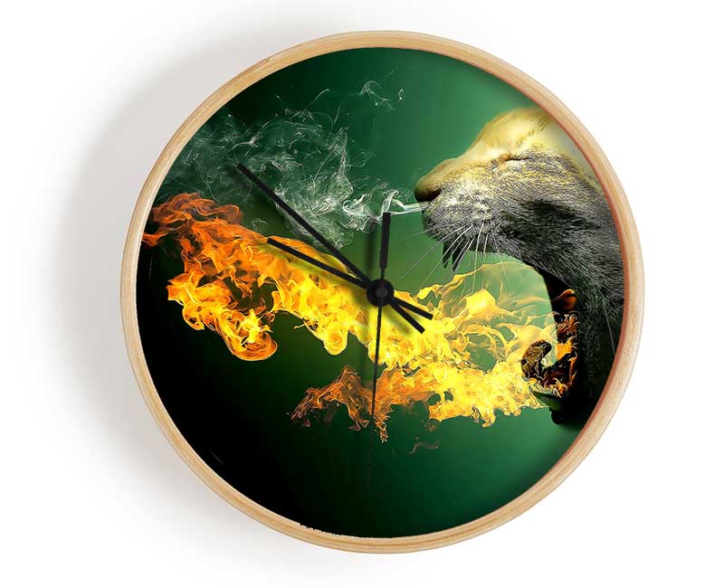 Flaming Cat Clock - Wallart-Direct UK