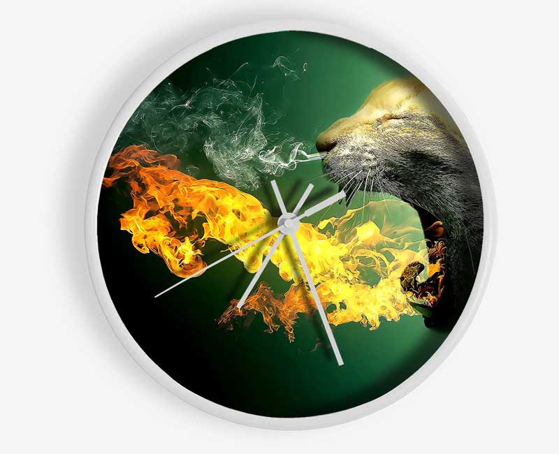 Flaming Cat Clock - Wallart-Direct UK