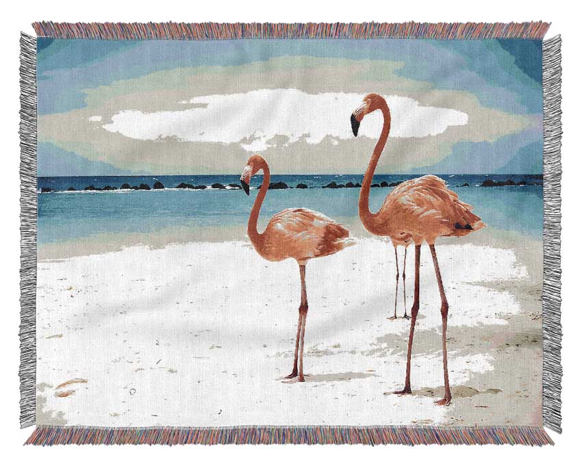 Flamingo Paradise Woven Blanket