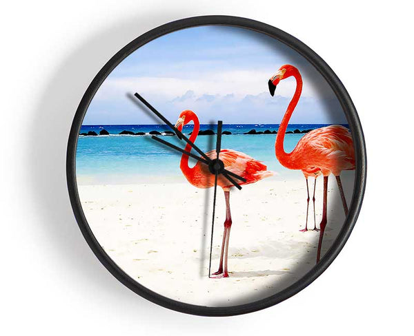 Flamingo Paradise Clock - Wallart-Direct UK