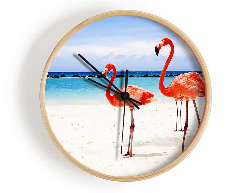 Flamingo Paradise Clock - Wallart-Direct UK