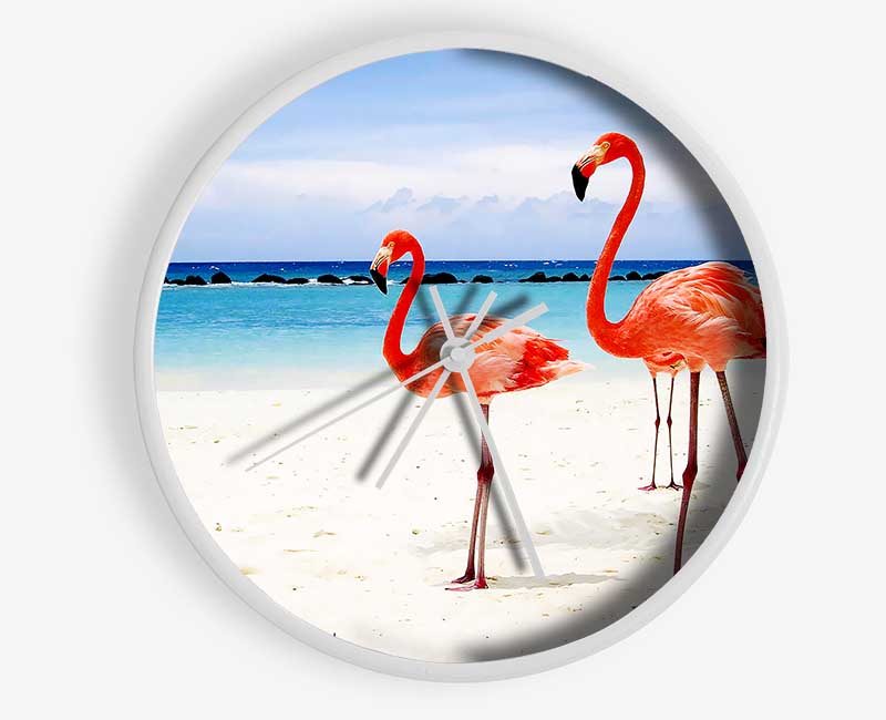 Flamingo Paradise Clock - Wallart-Direct UK