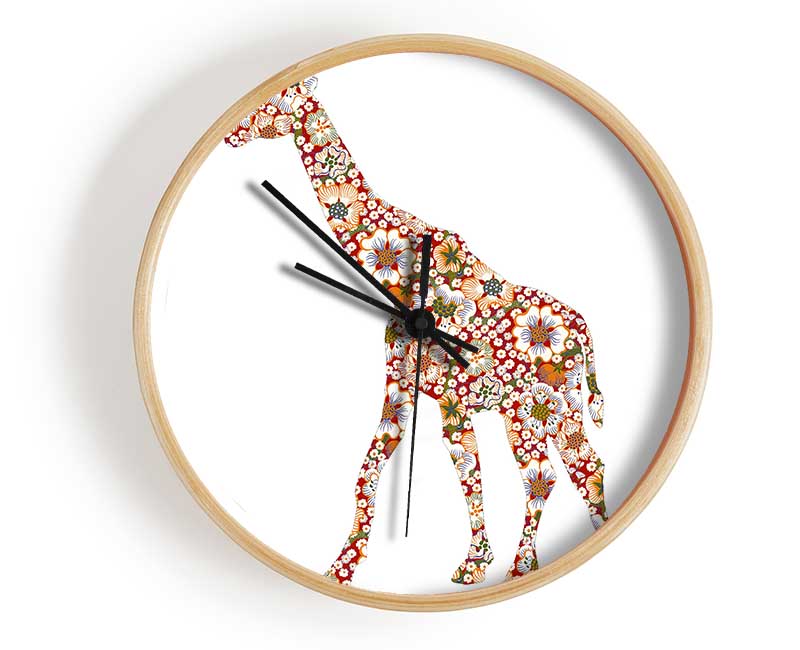 Flower Giraffe Clock - Wallart-Direct UK