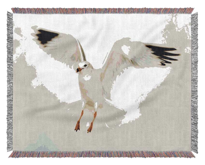 Flying Seagull Woven Blanket