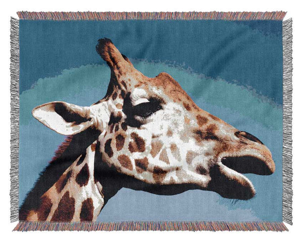 Giraffe Head Woven Blanket