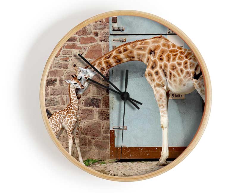 Giraffe Motherly Love Clock - Wallart-Direct UK