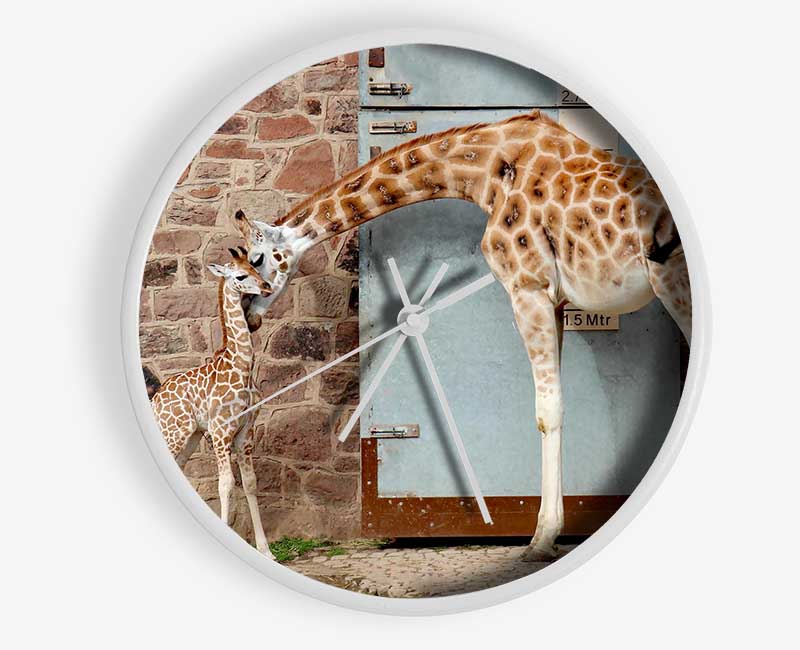 Giraffe Motherly Love Clock - Wallart-Direct UK