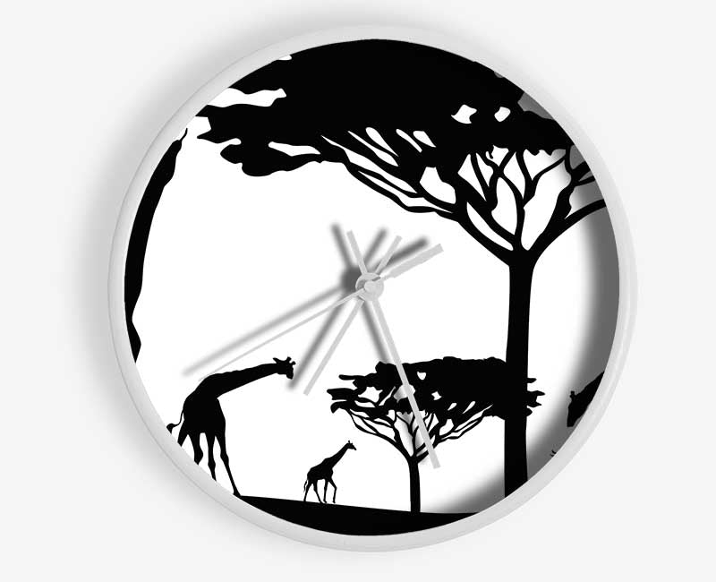 Giraffe Silhouette Clock - Wallart-Direct UK