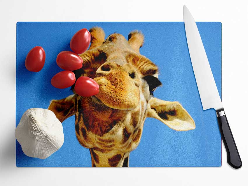 Giraffe Smile Glass Chopping Board