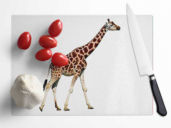 Giraffe Walk Glass Chopping Board