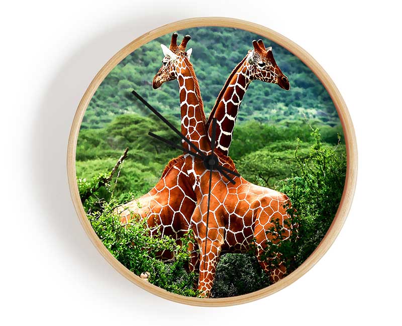 Giraffes Africa Clock - Wallart-Direct UK