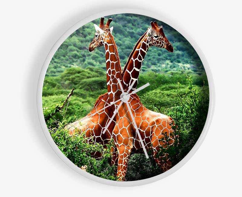 Giraffes Africa Clock - Wallart-Direct UK