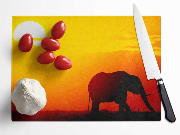 Golden Elephant Glass Chopping Board