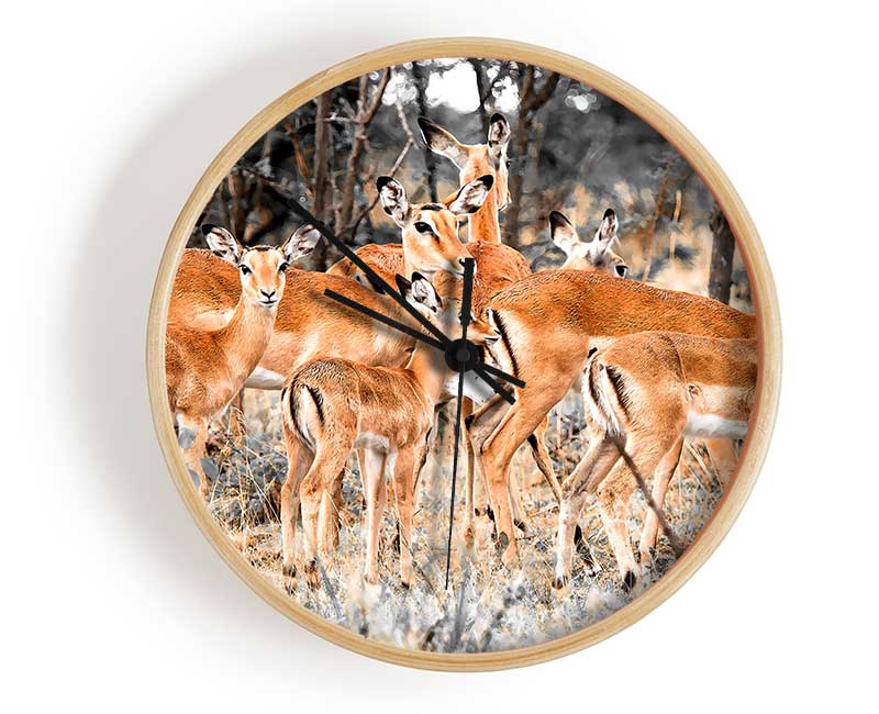 Herd Of Deer Clock - Wallart-Direct UK