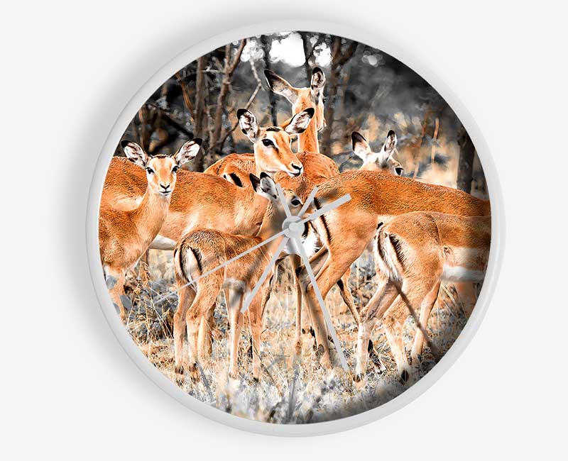 Herd Of Deer Clock - Wallart-Direct UK