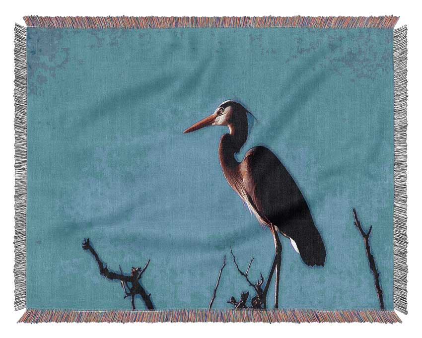 Heron Watch Woven Blanket