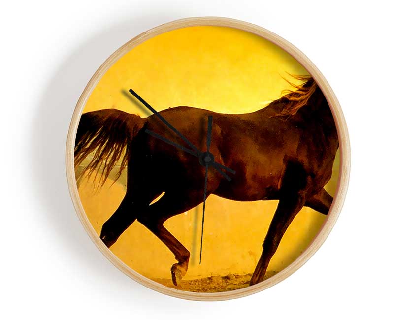 Horse In Golden Sunlight Clock - Wallart-Direct UK