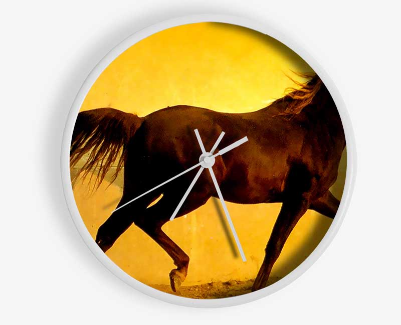 Horse In Golden Sunlight Clock - Wallart-Direct UK