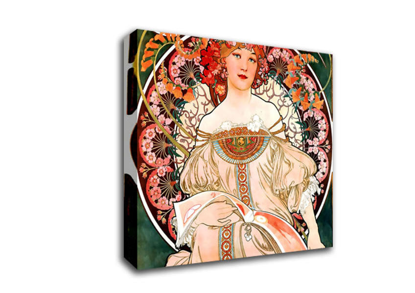 Picture of Alphonse Mucha Champenois Square Canvas Wall Art