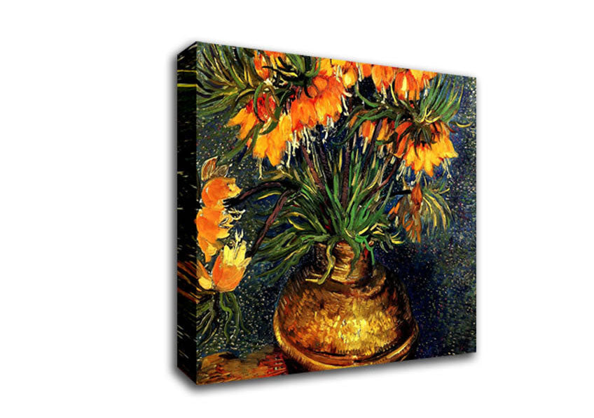 Picture of Van Gogh Fritillaries In A Copper Vase Square Canvas Wall Art