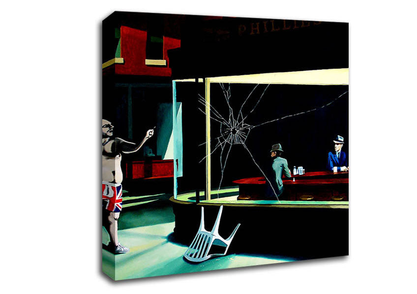 Picture of British Nighthawks Square Canvas Wall Art