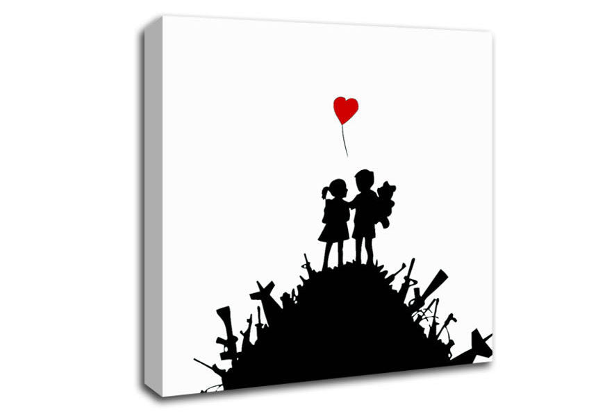 Picture of Childs Love War Square Canvas Wall Art