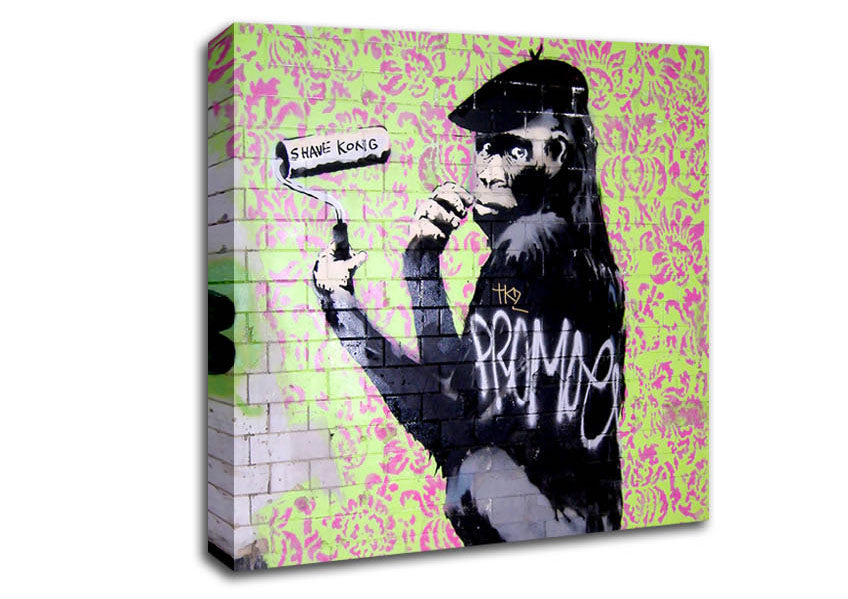 Picture of Chimp Artist Square Canvas Wall Art