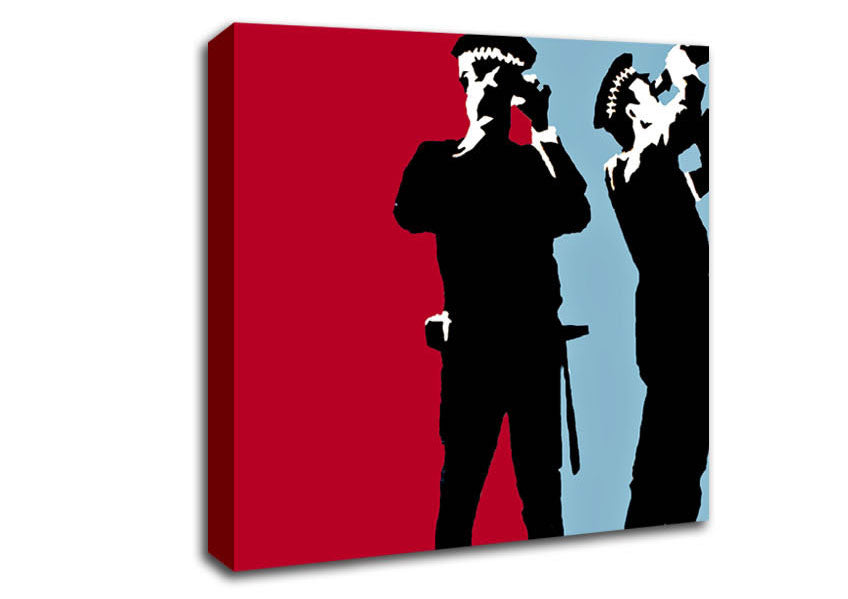 Picture of Constabulary Blue Red Square Canvas Wall Art